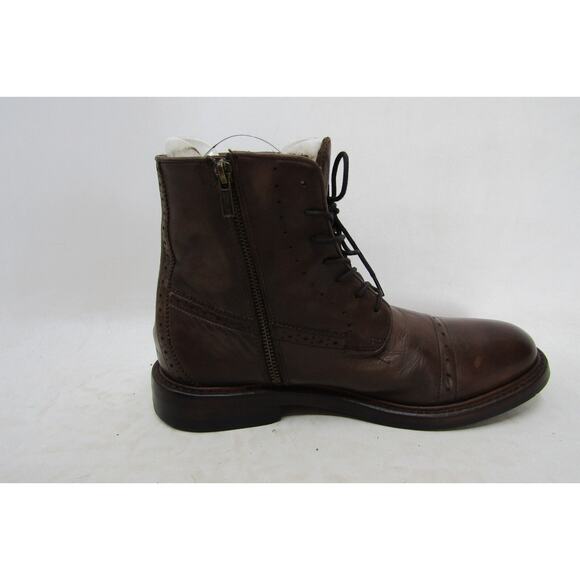 Frye Mens Size 9.5 Brown Leather Lace Up Zip Brogue Casual Shoes main image 5